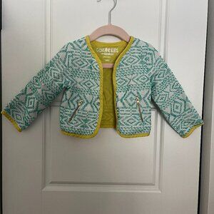 Genuine Kids by OshKosh Green & White Ikat Jacket | Baby Girl | 18M
